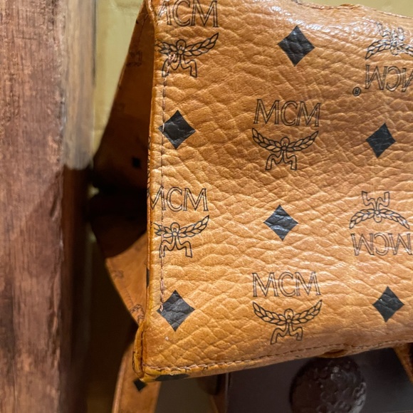 MCM Vintage Visetos Monogran Cognac Large Shopper Tote Carryall Shoulder Bag. - Picture 10 of 11